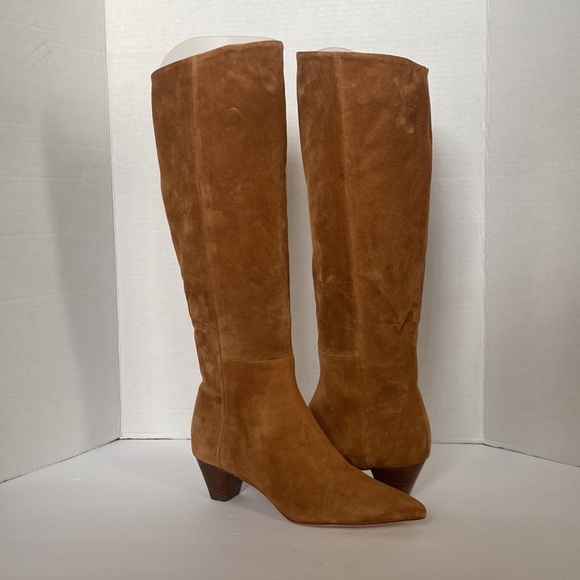 Vince Women's Farida Pointed Toe Boots Knee High Suede/Leather Size 5 - Picture 2 of 10